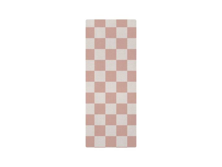 Tapis de yoga enfant carreaux rose 62x160cm