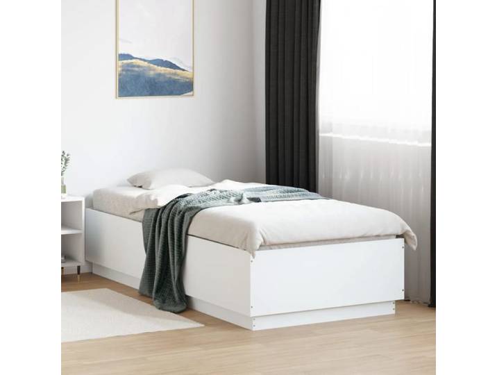Lit simple Adulte Cadre de lit - SOLOMON - blanc 90x200 cm JILL'S 69693