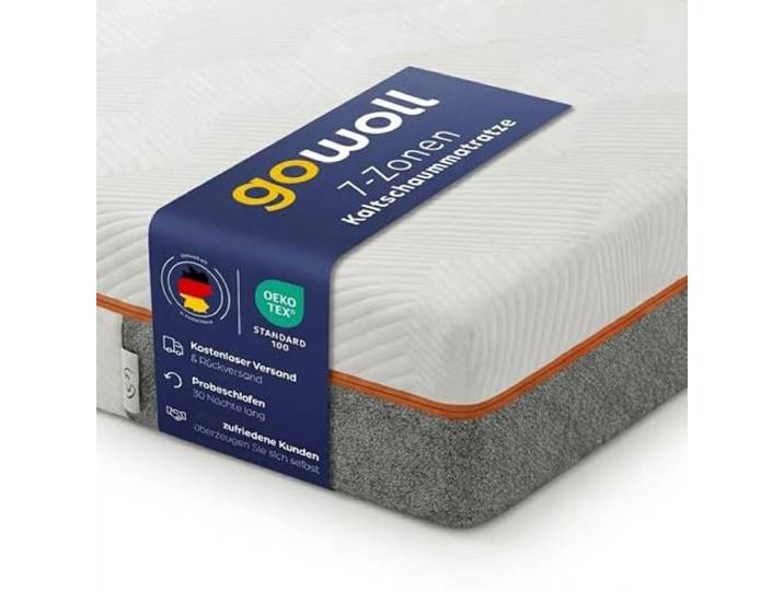 gowoll Kaltschaummatratze 7 Zonen Matratze 22 cm Hoch, Air Memory Schaum, Anti Rutsch