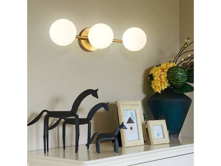 Boule de verre dépoli d'intérieur mur LED lampes appliques murales pour cuisine salle à manger G9 ampoule applique murale éclairage maison noir or
