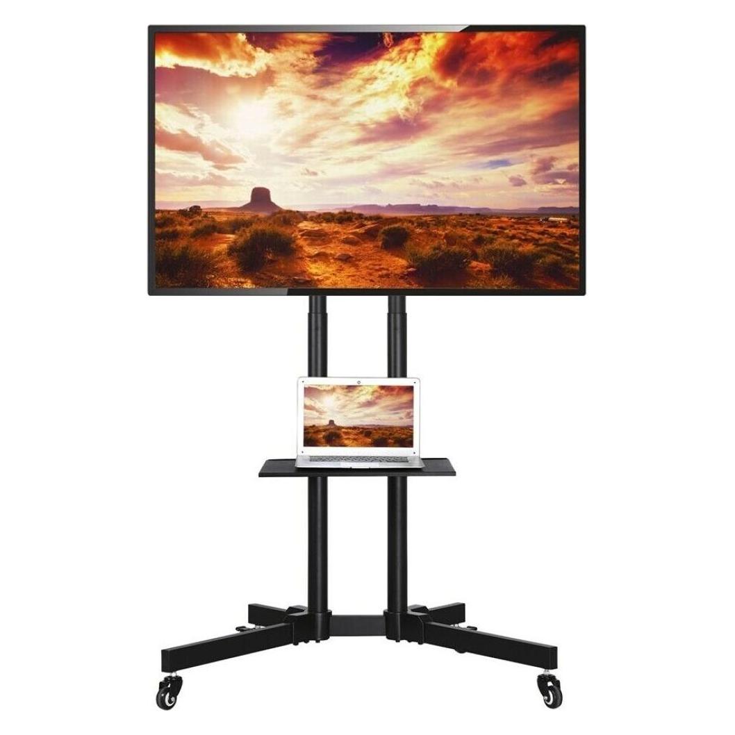 Techly TV Trolley für LCD LED TV 37-70Zoll 93,98-177,8cm schwarz mit Ablage (50 kg, 37" - 70") (ICA-TR216T)