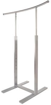 Econoco - BA45HFRSC Bauhaus Curves Series Single Bar Merchandiser with C-shaped Hangrail in Satin Chrome Finish