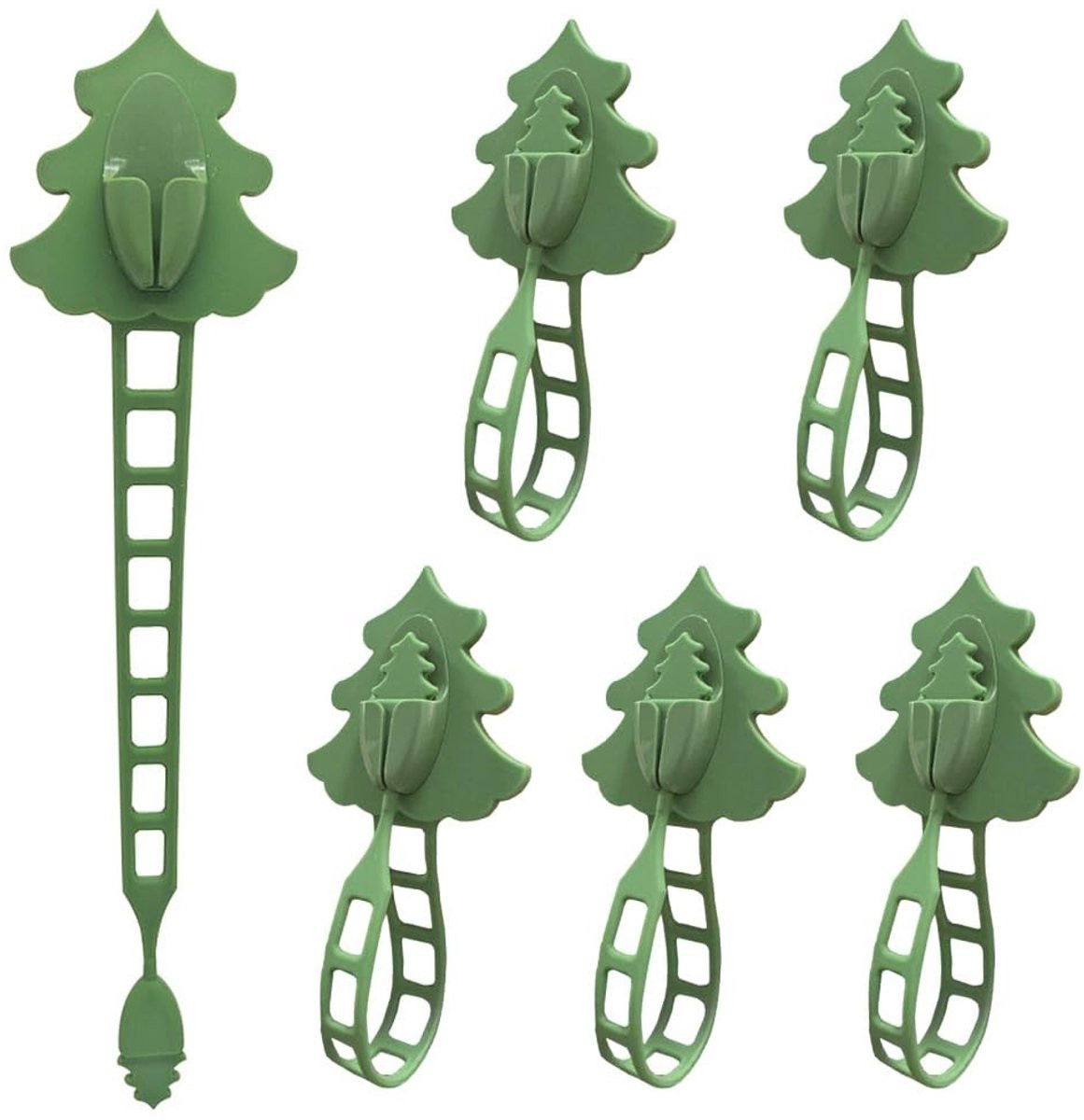 Dailygoods Kerstkranshanger 6 stuks - Herbruikbare siliconen kerstdecoratie met zelfklevende achterkant