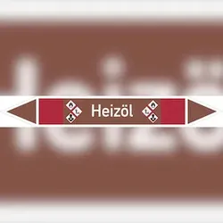 Rohrleitungskennzeichen Heizöl - 187x26 mm Folie selbstklebend