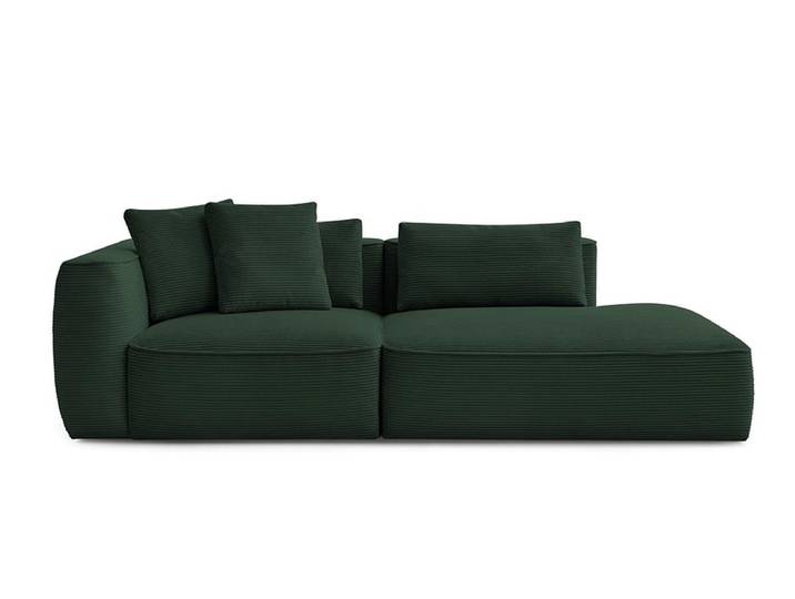 3er Sofa BOBOCHIC LEOPOLD Cord-Stoff dunkelgrün