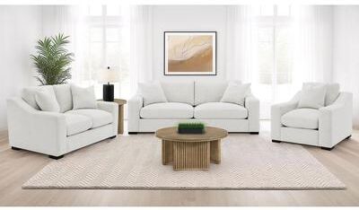 Coaster Ashlyn Upholstered Sloped Arm Sofa Set