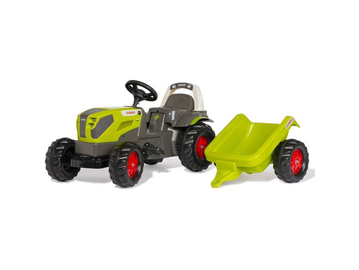 RollyKid Claas Axos 240 mit Anhänger Rolly Toys Grün Kunststoff - Farbe: Hellgrün/Grau