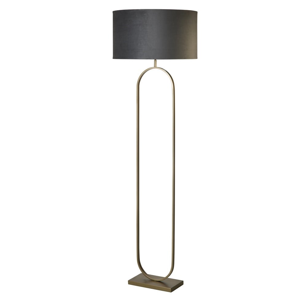 Searchlight Modish Vloerlamp - Brons met Donkergrijze Kap