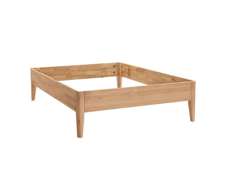 Linea Natura Bettrahmen, Eichefarben, Holz, Wildeiche, massiv, 90x200 cm, Schlafzimmer, Bett, Bettgestelle- Einzelteile, Bettrahmen
