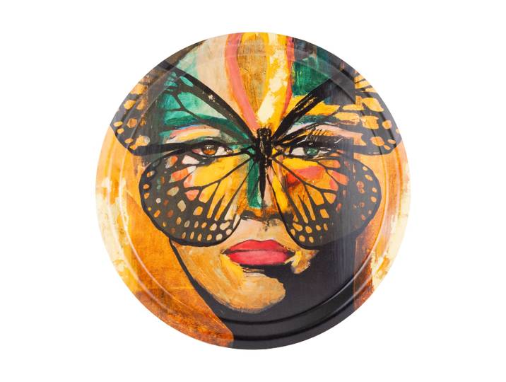Carolina Gynning Plateau Golden Butterfly Ø31 cm Orange-black