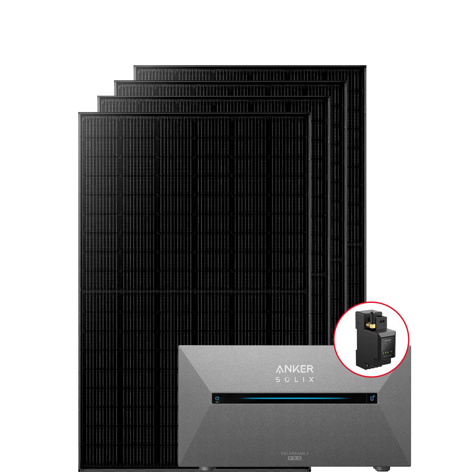 Anker Balkonkraftwerk 1820W mit Anker Solarbank 2 Pro mit Smart Meter Ohne Halterung