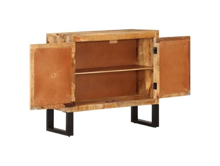 GKMBCVDFR Sideboard 80x30x71 cm Massives Mangoholz Metall Langlebiges Hartholz, Stabile Metallbeine, Viel Stauraum, Robuste Oberplatte