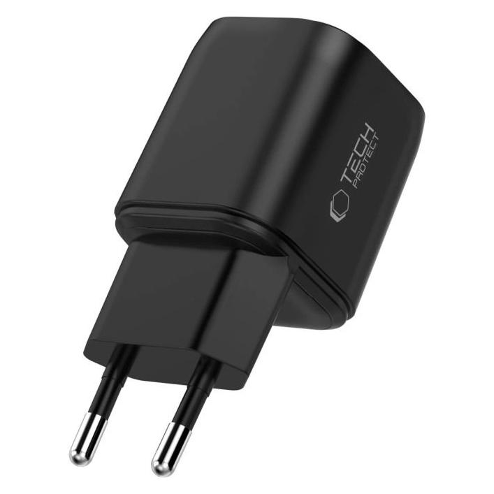 Tech-Protect NCA100W-GAN-AVS 3-PORT NETWORK CHARGER PD 3.2 100W / QC3.0 BLACK (100 W, 3 Ports) (5906302323432)