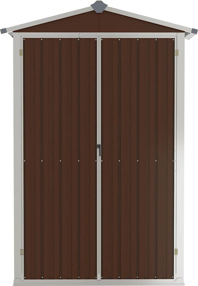 Dakota Fields Tubac Garden Shed Galvanised Steel Outdoor Tool Storage Shed Brown 107.5cm W X 46cm D X 183cm H