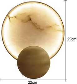Inspire Curations Round Marble Copper LED Wall Lamp wall Lamp white Light marble