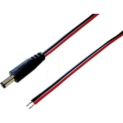 BKL 075110 - DC-Kabel Stecker 2,5/5,5mm, rt/sw, 1,0m