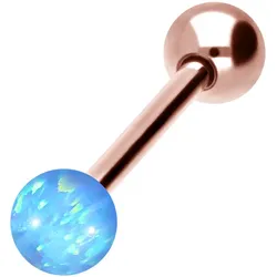 Chirurgenstahl Barbell SYNTHETISCHER OPAL + CHIRURGENSTAHL-KUGEL