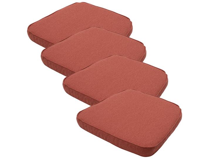 Stuhlkissen Outdoor 4er-Set, Sitzkissen wasserabweisend, terra, je 48 x 48 cm