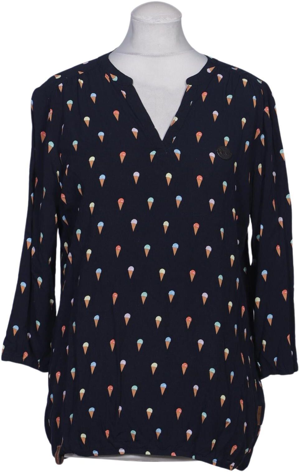 Naketano Damen Bluse, Marineblau, Gr. M, Viskose - Second Hand