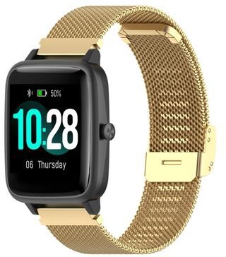 Everyday Crate Stainless Steel Mesh Watch Band Snap Fit Replacement Watch Strap For Smartwatches gold