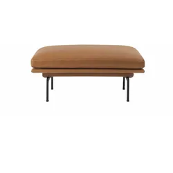 Muuto Outline Pouf, refine leder cognac / schwarz