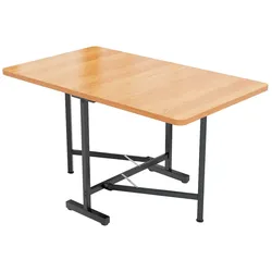 Merax Klappbarer Esstisch 120x80 cm, ausziehbarer Esstisch Naturfarbe mit MDF-Tischplatte, Legierungsgestell & 60 kg Belastbarkeit, Eiche-Optik