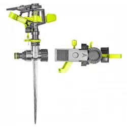 Kreisregner mit Metallerdspieß 30 - 360° Gartenregner bis 244m2 Impulsregner LIME LINE Bradas LE-6104
