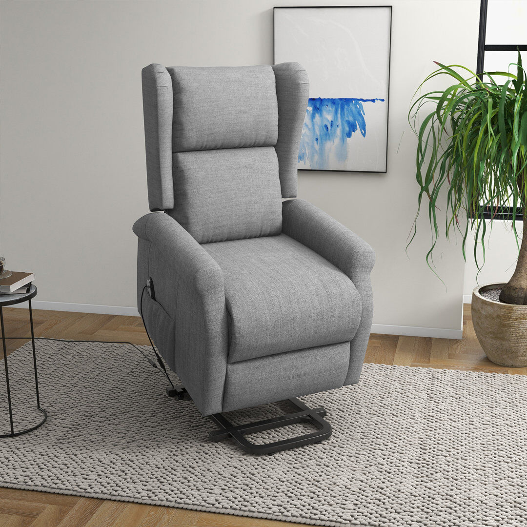 ClassicLiving Sison Power Lift Chair Fabric Recliner Armchair w/ Remote Grey 109cm H X 72.5cm W X 94cm D