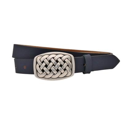 Ledergürtel ANNAMATONI "AnnaMatoni Damen Leder Gürtel 2,5cm Breit echt Leder Gürtel Made", Damen, Gr. TW80, blau (marine 490), 100% Leder, Gürtel Ledergürtel