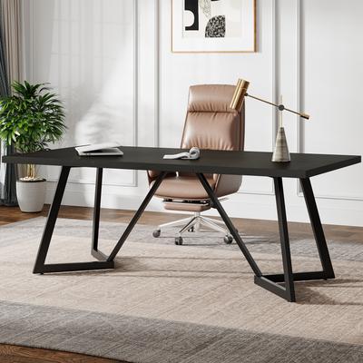 1Easylife 71'' Black Computer Desk Study Writing Table for Home Office