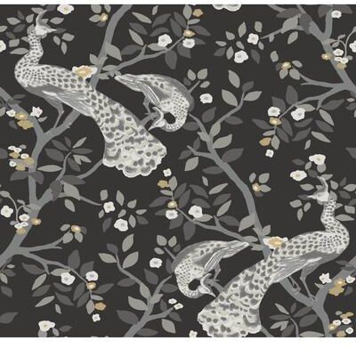 Inspired by Color Plume Black & Gold Wallpaper