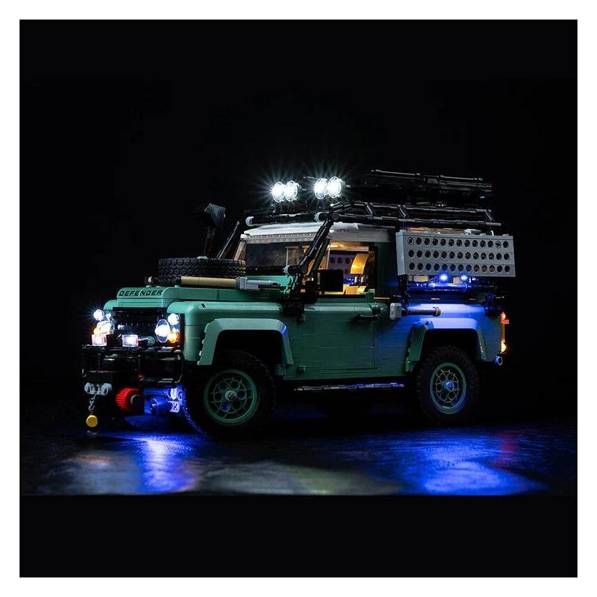 BrickBling LED Licht Set für LEGO Land Rover Classic Defender 90 (10317) inkl. Fernbedienung (P47002)