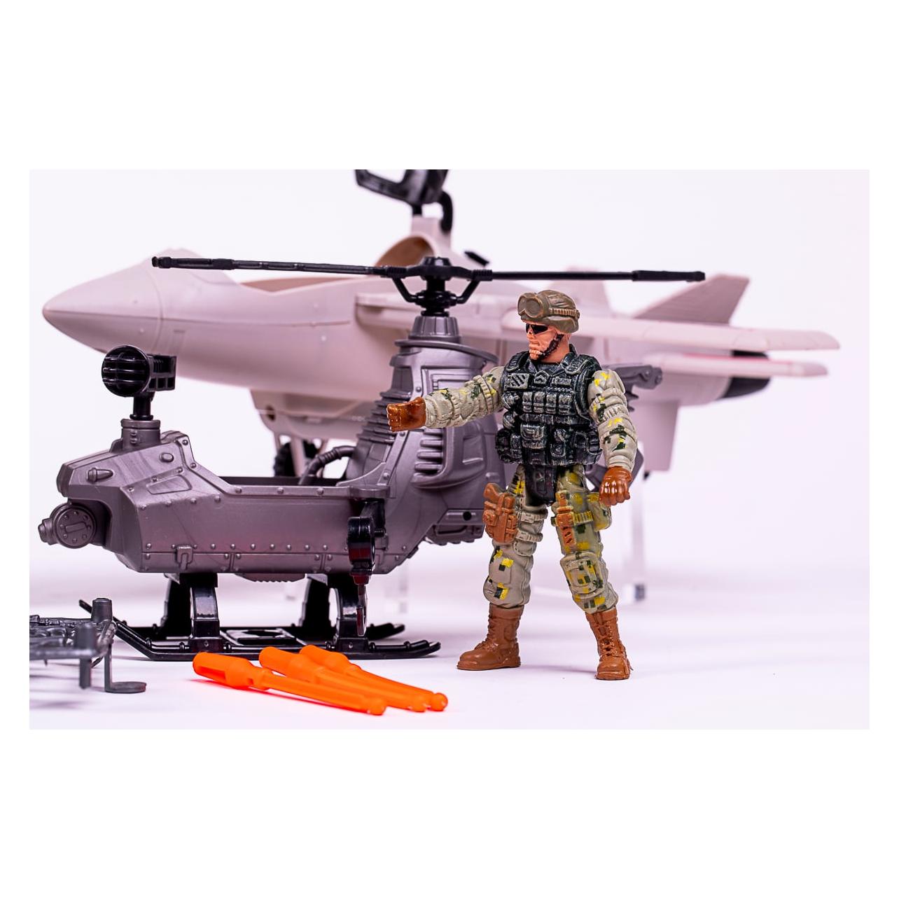 Toymax Militrst m/jgerfly, helikopter, bd + tilbehr (520370)