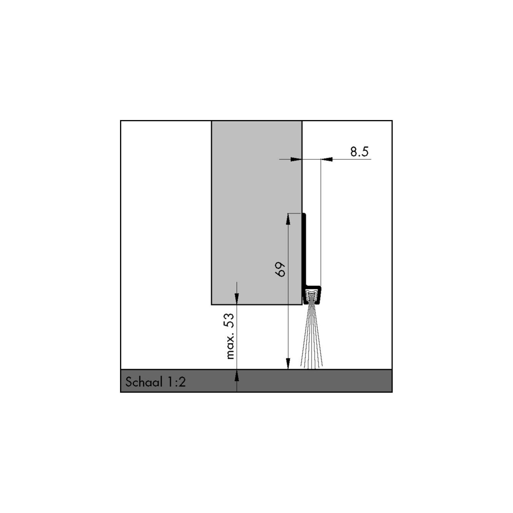 ELLEN Tor-Türdichtschiene IBS 70, 0308501 1000mm Aluminium alufarben ; Elton (41200010)