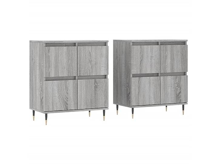 KGFHERENB Sideboard 2er Set Grau Sonoma 120x35x70 cm Kommode Schrank Vielseitige Anrichte für Wohnzimmer und Flur mit stabiler Oberfläche zur eleganten Präsentation von Dekoration.