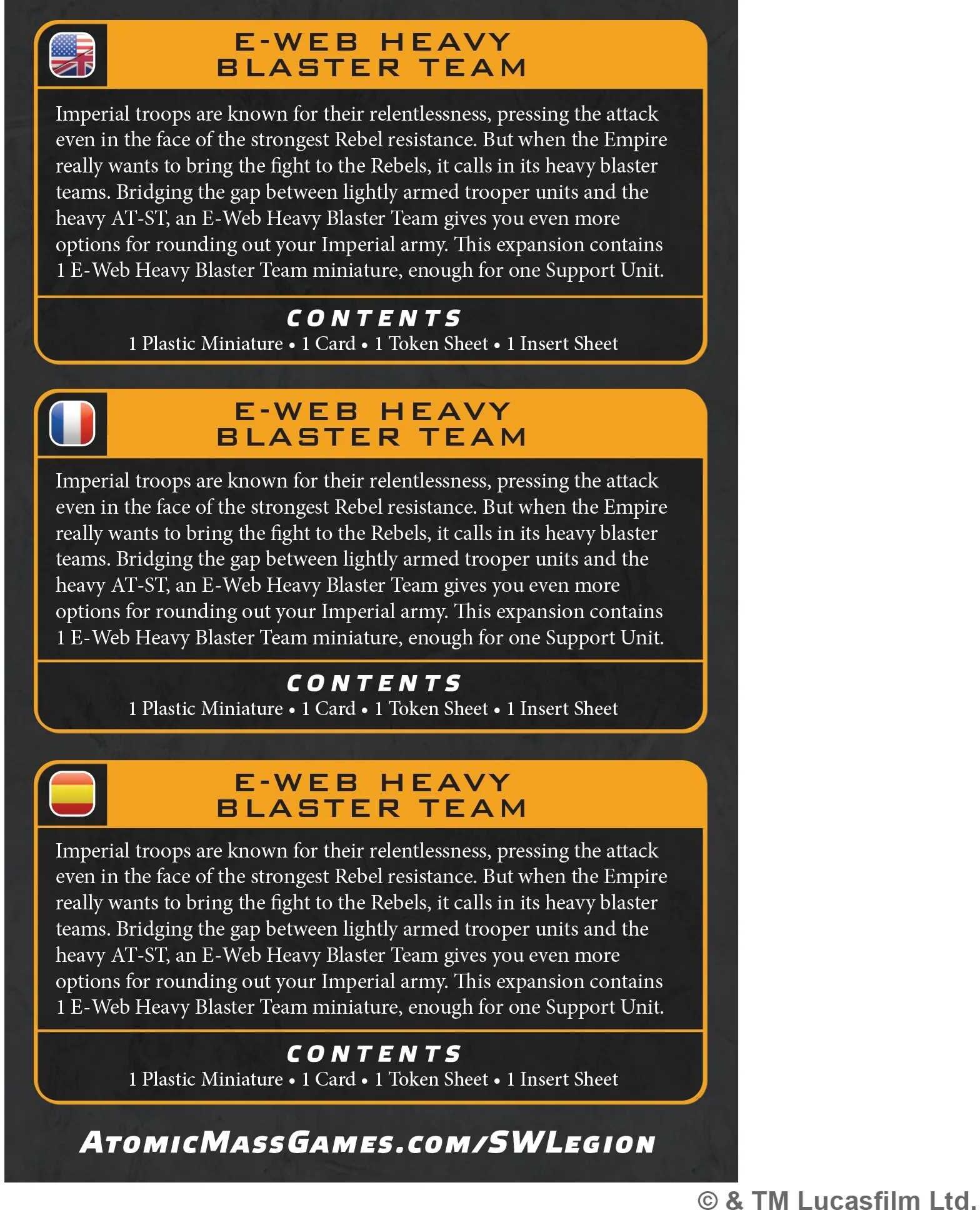 Star Wars: Legion - E-Web Heavy Blaster Team for Imperial Forces, Ages 14+, 1-2 Players, Tabletop Miniatures Game Expansion by Atomic Mass Games