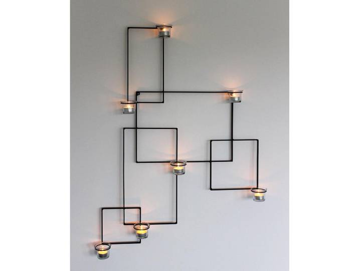 DanDiBo Teelichthalter Alegria Metall Wand Schwarz, 87 cm, Dekoration, Kerzen & Kerzenhalter, Teelichthalter