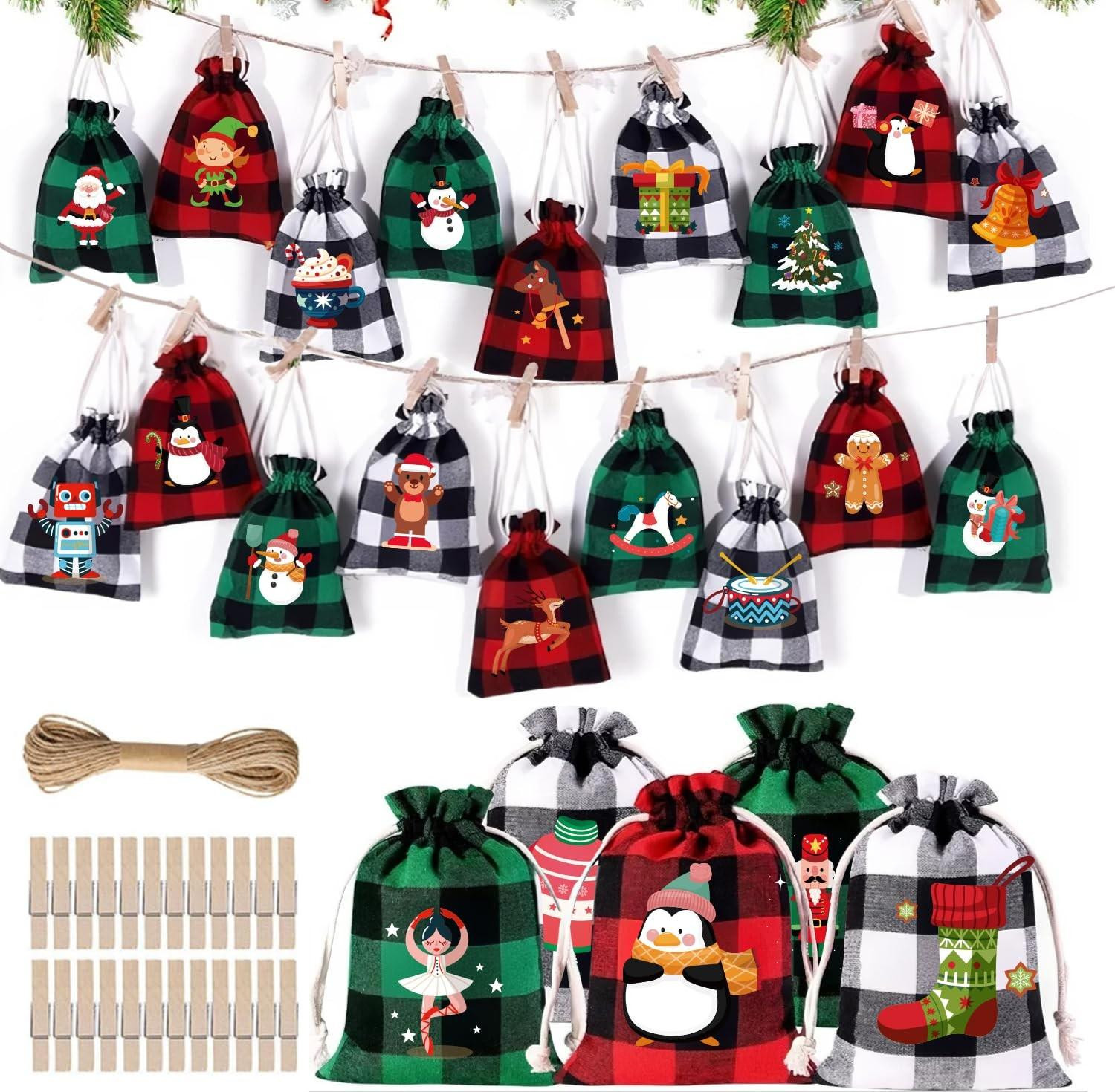DIY Advent Kalender met 24 Jute Tassen voor Volwassenen