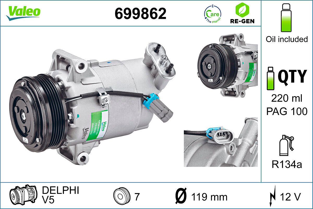 Valeo Kompressor, Klimaanlage Austauschteil 699862 Für Opel Vaughall