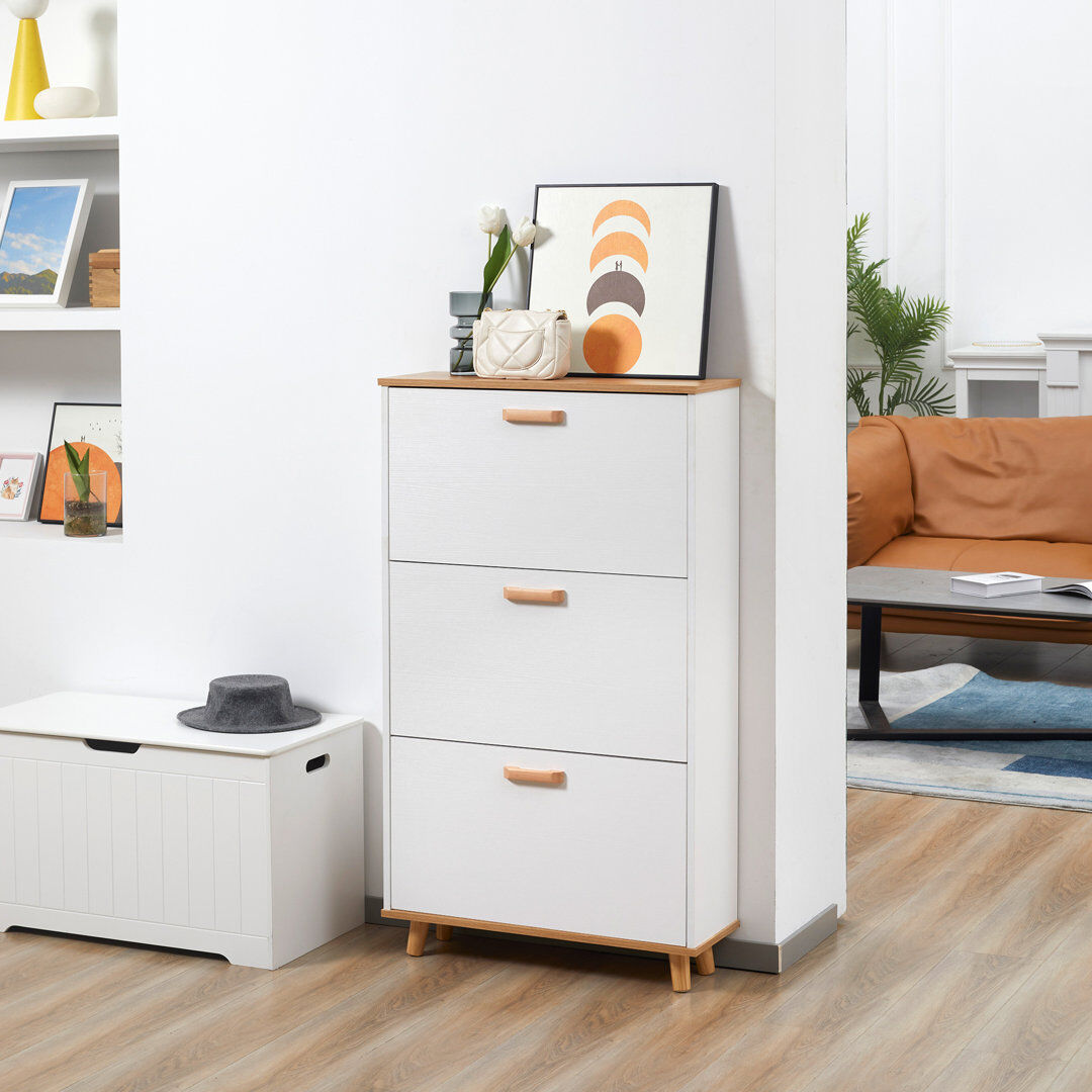 Fjørde & Co Avayah 12 Pair Flip Down Shoe Storage White 12