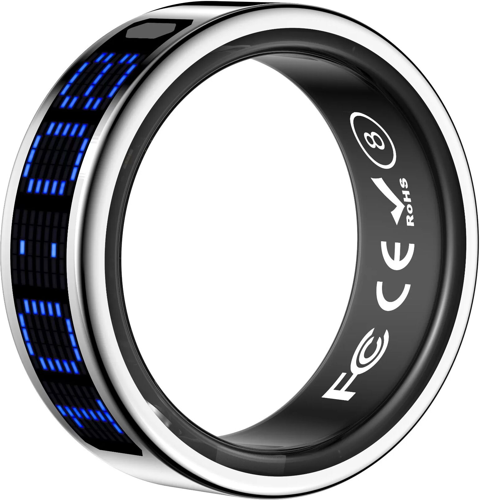 INF Smart Ring mit Display: Touch-Steuerung, Fitness-Tracking und Fernbedienung Silber 11