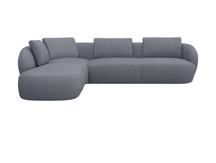 FLEXLUX Ecksofa Torino, rund, L-Form, Sofa-Ecke mit Ottomane, Modernes, organisches Sofa-Design, Kaltschaum, Wellenunterfederung