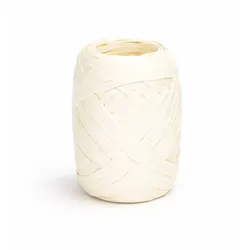 Creativery 20m Papierband Raffiabast Geschenkband Raffia Papier Schnur für Craft Verpackung Bastband Bastelband Bastelarbeiten Geschenke Dekorationen Ivory Weiß