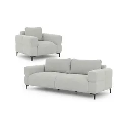 S-STYLE Polstergarnitur 3+1  Cardea ¦ grau ¦ Maße (cm): B: 217 H: 80