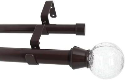 Urbanest "Crackle Glass Manhattan 1"" 3/4"" Double Drapery Curtain Window Rod"