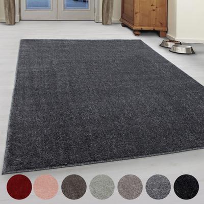 Teppich AYYILDIZ TEPPICHE "ATA, auch als Läufer und in rund", grau, B:80cm H:10mm L:150cm, Kunstfaser, Teppiche, Teppich, Kurzflor, uni, große Farbauswahl, robust, Fußbodenheizungsgeeignet