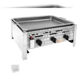 Locher Gas-Kombi-Tischbräter 3-flammig, mit Stahlblechpfanne - 60 mm hoch
