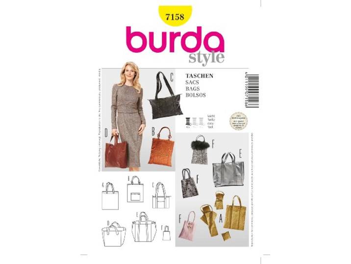 Burda knippatroon 7158 zakken, shopper, tassen, Bolsos, Sacs