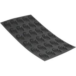 de Buyer Moul Flex Backform 17.5x30cm für 30 Madeleines, Backform, Schwarz