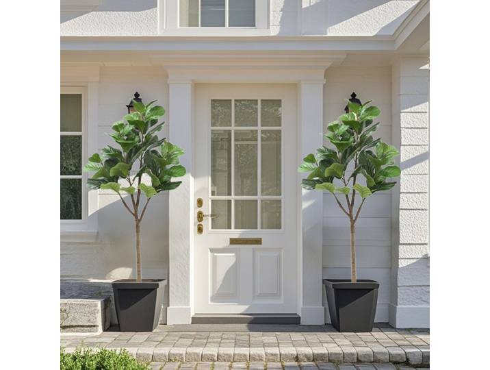 Arbre de rejet de faux cuir chevelu de violon Él, 150cm, 180cm, fausses plantes en pot pour la décoration intérieure, 2 pièces